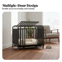 Easy to Clean Heavy Duty Dog Enclosure Rust-Resistant Heavy Duty Dog Crate Finish Multi-Door Design for Medium Dogs, Young Dogs, Home