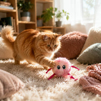 Automatic Cat Ball Toy Dangling Legs Fuzzy Cat Toy Ball Cartoon Eyes