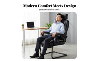 Reclining Sled Base Chair No Wheels Sled Base Armchair Lumbar Support for Guests