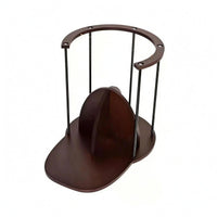 Tabletop Hat Rack Metal Frame Wooden Hat Stand Curved Top Hoop