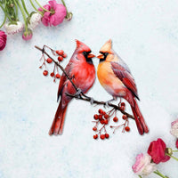 Two Birds on Branch Wall Decor Colorful Songbird Wall Decor Nature Art for Living Room, Entryway, Bedroom