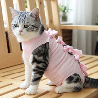 Cat Recovery Suit, Sleeveless Polyester Bodysuit with Drawstring, Anti Licking Spay Suit Cat, Female Cat Surgery Suit, Post Surgery Cat Suit Use