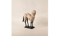 Standing Horse Resin Statue Horse Sculpture with Base Shiny Decor for Living Room, Entryway, Study