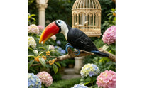 Resin Toucan Colorful Toucan Ornament Detailed for Balconies, Patios