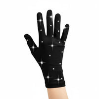 Thermal Figure Skating Gloves Elegant Rhinestone Skating Gloves Sports Accessory for Kids