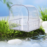 Large Bird Bath for Cage with Drawer, Hanging Parrot Bath and Food Feeder, Budgie Bath for Small Birds, Canary and Cockatiel Bath