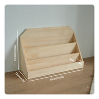 Vintage Wood File Rack Saving Wooden Desk Organizer Easy to Clean Desktop Document Sorter for Study
