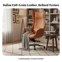 Highposterior Managerial Chair Premium Leather Upholstery Office Furniture Adjustable Height sturdyDuty Base for Adults