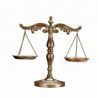 Retro Metal Scale Sculpture Tabletop Display Piece Weighted Base