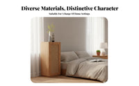 Cane Door Nightstand Japanese Design Bedside Table Retro Aesthetic
