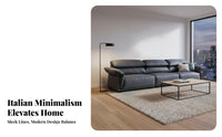 Charcoal Cumulus Sofa Minimalist Design Lounge Couch Italian design Household Seating for Apartment Dwellers, Hotel Managers, Small Spaces, Office, Playroom