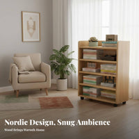 5-Tier Mobile Bookcase Multi-Layer Storage Mobile Shelving Mobile Single Unit