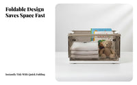Foldable Storage Box Transparent View Collapsible Plastic Box Large Capacity
