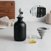 Ceramic Oil Dispenser Bottle Multi-Purpose Ceramic Oil Cruet Includes Funnel Kitchenware for Dining Table