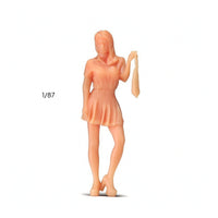 Miniature Female Figure Paint-Ready Unpainted Miniature Female Figure Model Blank for Hobby Customizers, Dioramas