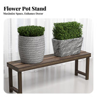 Indoor/Outdoor Use Tiered Plant Stand Long-Lasting Slatted Wooden Bench Sturdy Garden Furniture Moisture-Proof for Gardeners, Homeowners, Balcony, Outdoors, Living Room, Bedroom