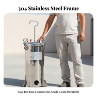 Stainless Steel Pressure Feed Paint Tank 15L Paint Kit Wide Coating Compatibility Pressure Pot for Resin Casting