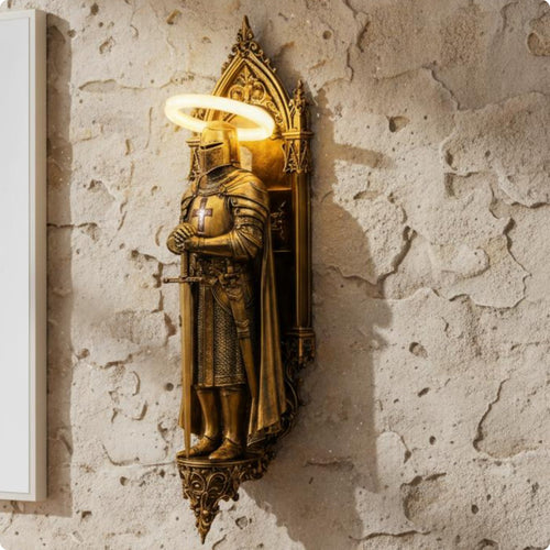 Knight Wall Lamp Ornamental Resin Knight Sconce Vintage