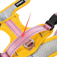 Rainbow Feather Harness Safety Buckle Mesh Vest Harness Metal Loop