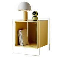 two-levelTier Transparent Cabinet Modern and aesthetic Bedside Table Rounded Corners