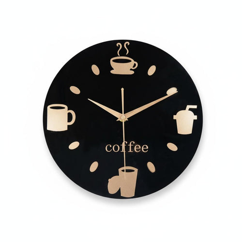 Coffee Cup Wall Clock Easy Installation Coffee Themed Wall Clock Silent Movement