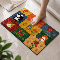 Dopamine Cartoon Diatomaceous Earth Bath Mat - Super Absorbent, Non-Slip, Quick Dry for Bathroom & Entryway