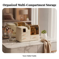 Makeup Storage Case with Mirror Dustproof Design for Dressing Table, Teens