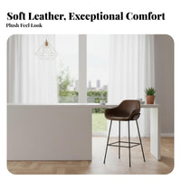 Upholstered Metal Frame Stool Retro Design Bar Chair manufacturing-inspired aesthetic Protective Floor Glides for Bistro