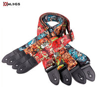 High-Quality Black Leather Guitar Strap Italian Imported Kidskin
