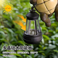 Solar Powered Resin Frog Hanging Garden Light for Outdoor Decor