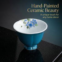 Hand-painted Ceramic Candle Holder, Calligraphy