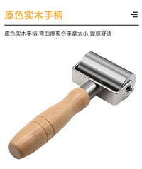 木柄实心手推滚轮皮革压边器压平皮料皮革贴合DIY皮革压轮滚边器