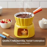 Chocolate Fondue Set Japanese Design Ceramic Melting Pot Ceramic Chocolate Melter Tea Candle Powered Tealight Fondue Warmer