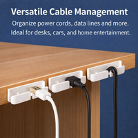 3 Pack Self Adhesive Cable Clips Cord Organizer, Desktop Wire Management Holder for Data Cables