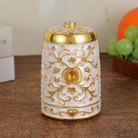 Press-Top Dental Pick Holder Embossed Floral Ornate Dental Pick Holder Small