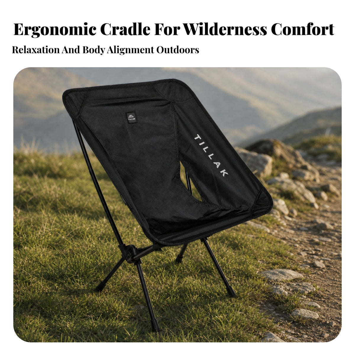 Lightweight Foldable Moon Chair | Breathable Mesh Side Panels, Heavy-Duty Aluminum Alloy Frame, Moon Chair with Carry Bag, for Hiking