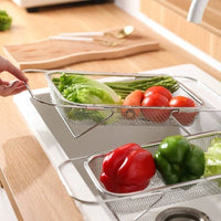 Stainless Steel Expandable Sink Drain Rack with Multifunction