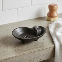 Cast Iron Soap Dish Vintage-Design Shell Jewelry Tray Decorative Spiral