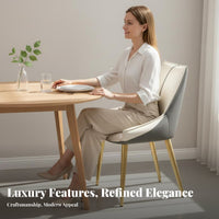 Upholstered Side Chair with Metal Legs Modern Minimalist Design Dining Seating Sturdy Construction Easy to Clean for Living Room