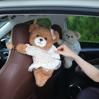 Cute Dressed Bear Plush Toy Car Decoration Tissue Box Cover