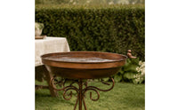 Freestanding Bird Bath Round Basin Freestanding Bird Feeder Weatherproof