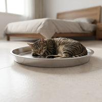 Cat Cooling Bed Aluminum Basin or Stainless Steel Pet Nest for Summer Heat Relief, All Seasons Universal