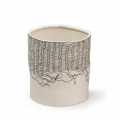 Cylindrical Vase Sculptural Decorative Vase Elegant for Bedroom
