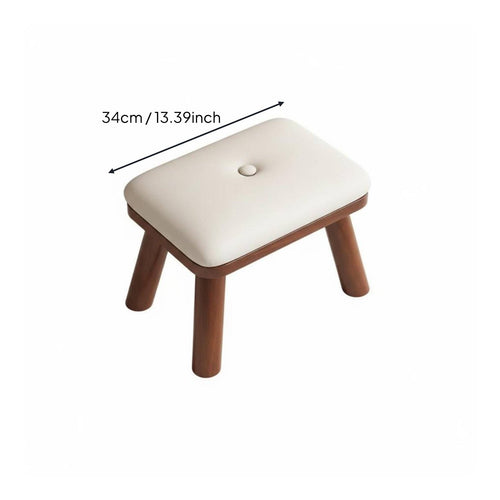 Wooden Shoe Changing Stool Easy to Clean Upholstered Footstool Scratch Resistant