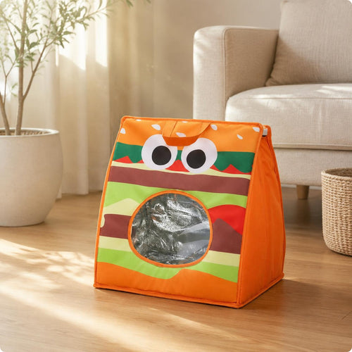 Cooling Feline House Portable Handle Feline Cave House Soft Plush for Indoor