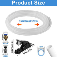 用于A1 2.5mm IDx4mm OD的10M PTFE管 特氟龙管带切割器 3D打印机