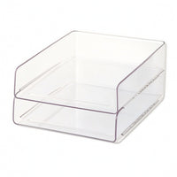 Clear Desk Organizer with Shelves Transparent Acrylic Book Stand Multi-Tier