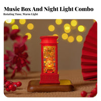 Chinese New Year Fortune Lantern, Rotating Music Box, Night Light, Handheld Gift