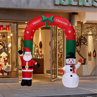 Christmas Archway with Santa and Snowman Outdoor Santa and Snowman Archway Inflatable Christmas Arch Lightweight Oversized