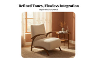 Upholstered Leisure Chair French Retro Sculptural Armchair Cream Aesthetic Comfortable for Readers, Adults, Bedroom